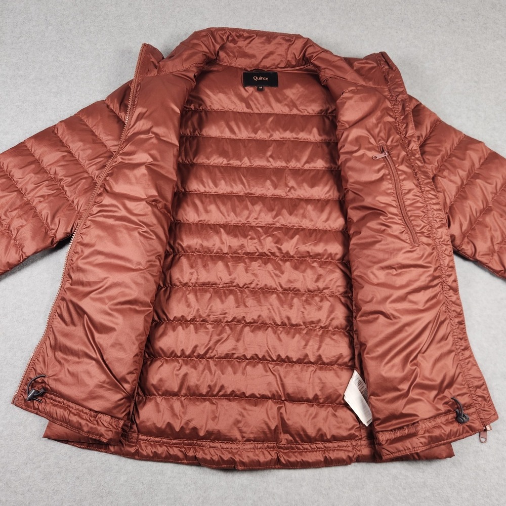 Quince Puffer Jacket Size Medium Brown Lightweight Goose Down Packable - Picture 2 of 12